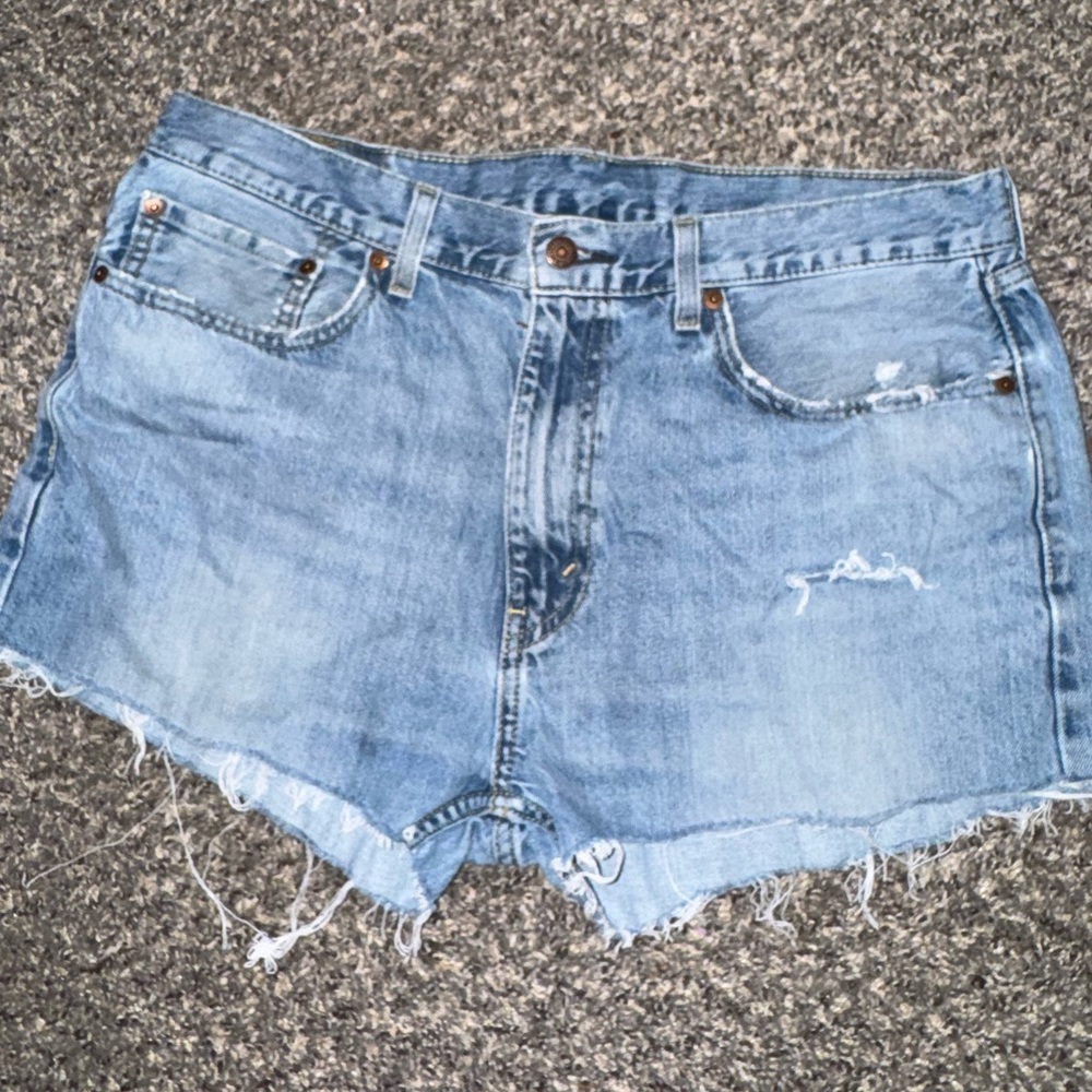 Levi's Distressed Blue Denim Shorts